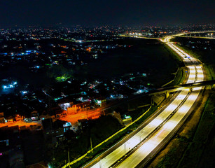 night at highway of jakarta