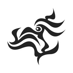 Abstract silhouette symbol tattoo animal predator fantasy.