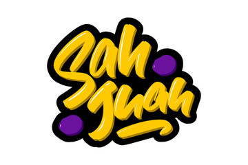 San Juan hand drawn modern brush lettering. Vector illustration logo text for webpage, print and advertising. - obrazy, fototapety, plakaty
