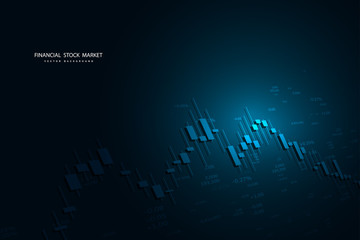 Obraz premium Stock market graph or forex trading chart for business and financial concepts, reports and investment on dark background. Vector illustration