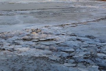 photo of ice on the surface of the pond.in autumn, the water freezes beautifully.the lake was covered with an ice crust.