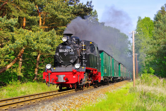 Ruegen Dampflock Rasender Roland- island Ruegen, old steam locomotive