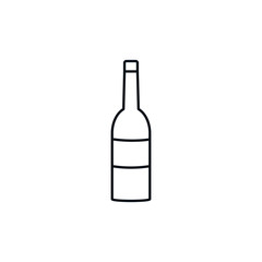 wine bottle celebration party line design icon