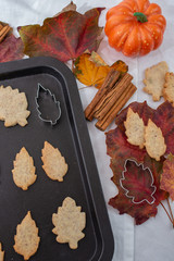 autumn leaves and home made autumn cookies