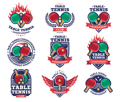 Table tennis, ping pong vector logotype, emblem, design collections