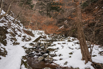 Snowy mountain scenery