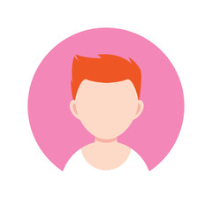 young guy avatar , person flat design icon