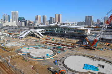 工事中の高輪ゲートウェイ駅（2019年11月）