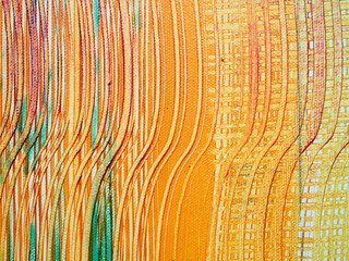 Fototapeta premium Colorful lines painting abstract background with texture.