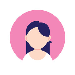 young woman chatacter , person flat design icon