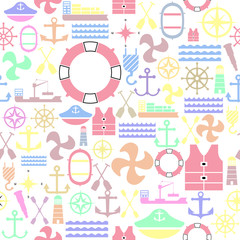 harbor seamless pattern background icon.