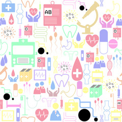 medical seamless pattern background icon.