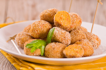 Pumpkin chicken meatballs.	
