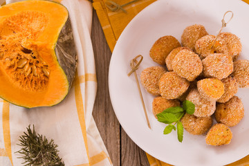 Pumpkin chicken meatballs.	