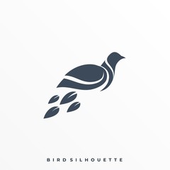 Minimalist Flying Bird Illustration Vector Design Template