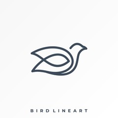 Bird Line Illustration Vector Template