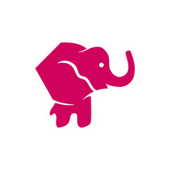 Elephant Cute Logo Design Vector Illustration Template isolated