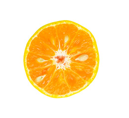 Orange slice isolated on white background with clipping path