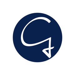 initial letter G modern logo vector in circle