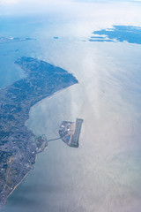 中部国際空港セントレアと知多半島 伊勢湾