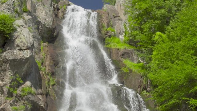 Lepida Waterfall at Rodopi Mountain Park Slow Motion footage HD