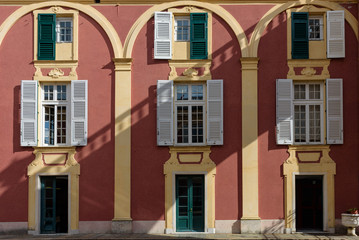 urban colorful architecture in Genoa, Italy, Backgrounds, Abstract