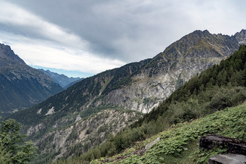Fototapeta na wymiar Alpine landscape in Chamonix surroundings, France.