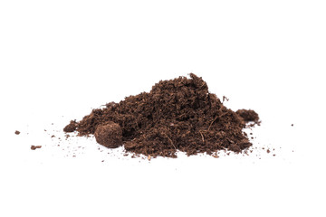Patch of soil or mud isolated on white background