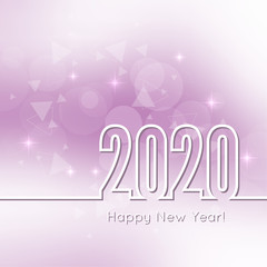 Happy New Year 2020. Abstract blurred vector background with sparkle stars and glint.