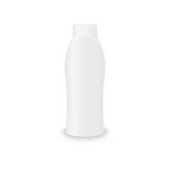 3d mockup of plastic realistic bottle. Vector packaging mockup template for cream, soups, foams, shampoo.