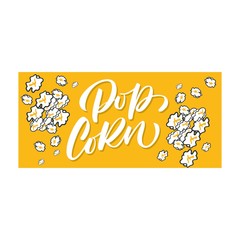 Popcorn text label with popping. Hand drawn typography sign.