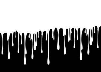 Dripping paint, Yogurt or Milk flowing down, isolated illustration background