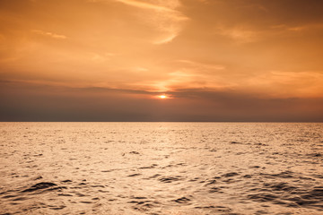 Beautiful sunset on the ocean sea