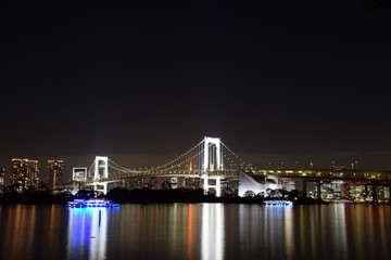 Fototapeta na wymiar お台場 レインボーブリッジ 夜景(Odaiba Rainbow bridge)