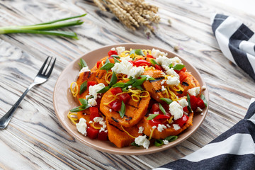 pumpkin salad with feta cheese