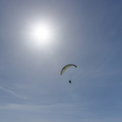 Paragliding over the north Cornwall coastline at Wheal Coates