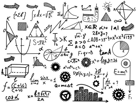 Math and physical formules black on white