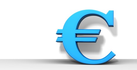 euro symbol sign blue 3d