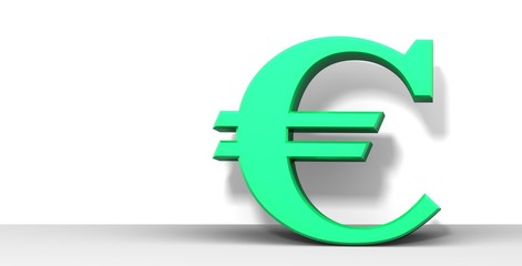 Obraz premium euro sign symbol green 3d render
