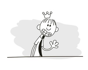 Man with a crown on his head.