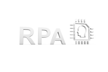 RPA concept white background 3d render illustration