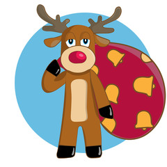 Deer carrying Christmas gift bags