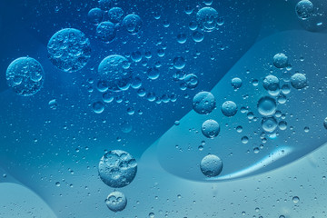 Abstract Blue water bubbles background