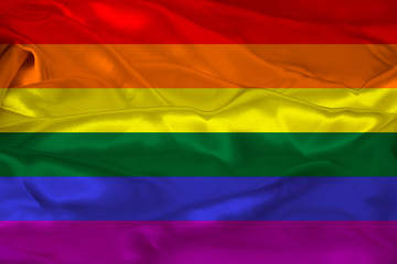 Fototapeta premium bow flag, Pride flag, Freedom flag - the international symbol of the lesbian, gay, bisexual and transgender community, the concept of the human rights movement