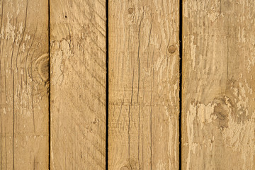 Naklejka premium An old wall of wooden boards as a background texture.