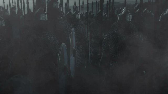 Armed Saxon Soldiers in a Battlefield
