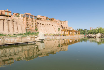 Fototapeta premium Kashgar, China - main city of the Uyghur ethnicity, and once an important stop alonf the Silk Road, Kashgar displays a wonderful Old Town, surrounded by massive city walls