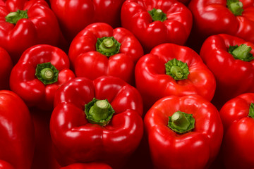 Fresh red bell pepper background.