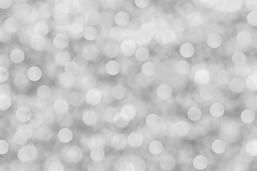 Silver bokeh lights abstract background
