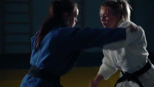 Throw over yourself into judo. Slow motion